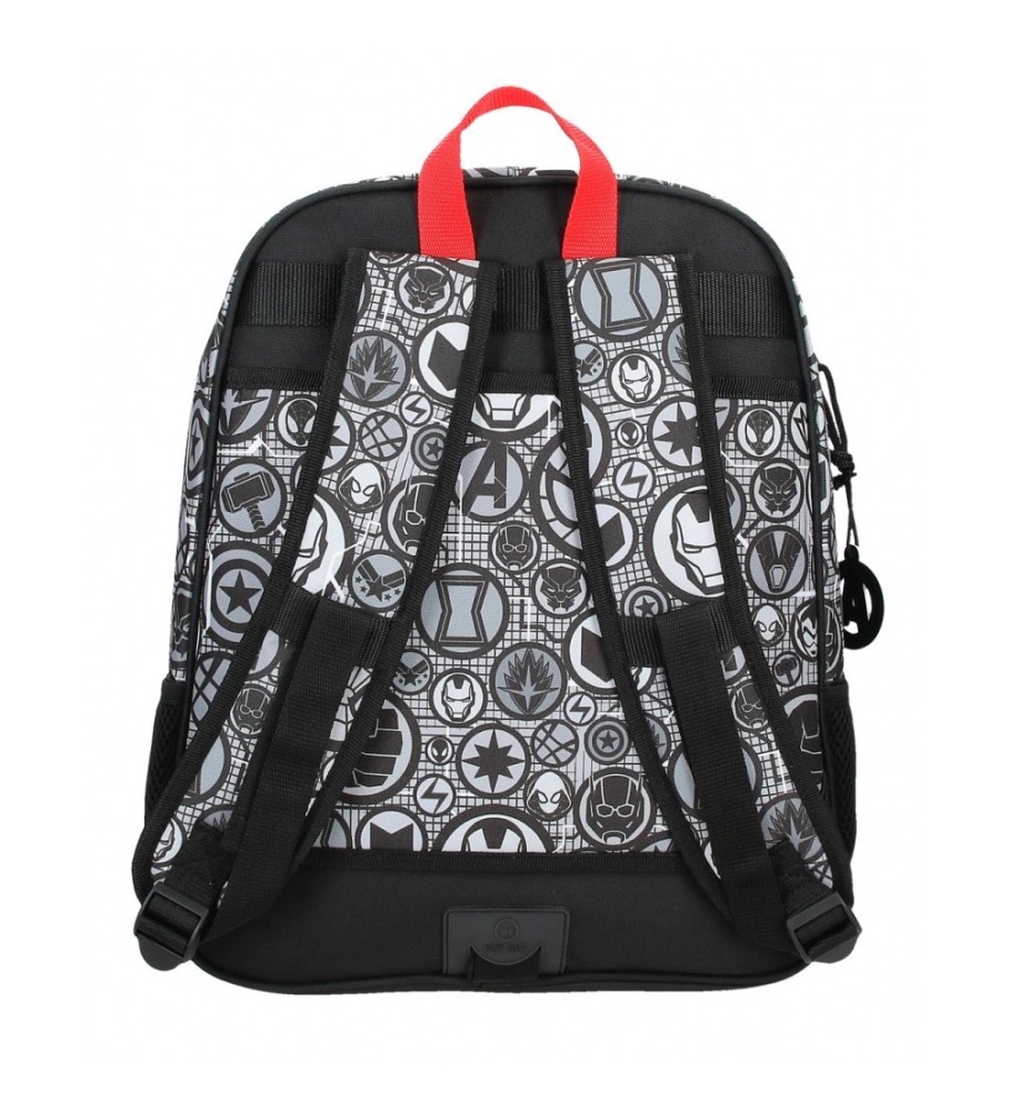 Disney Mochila Escolar Avengers Heroes  adaptable a carro negro -30x38x12cm-