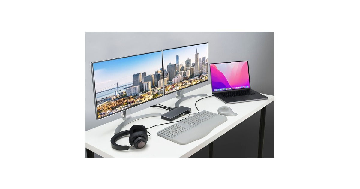 KensingtonSD5760T dockingstation  (Zilver/zwart, Thunderbolt 4, USB-C, USB-A, HDMI, PD)