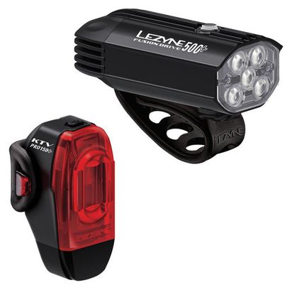 Paire d'Éclairage Lezyne Fusion Drive 500 / KTV Drive Pro  Noir