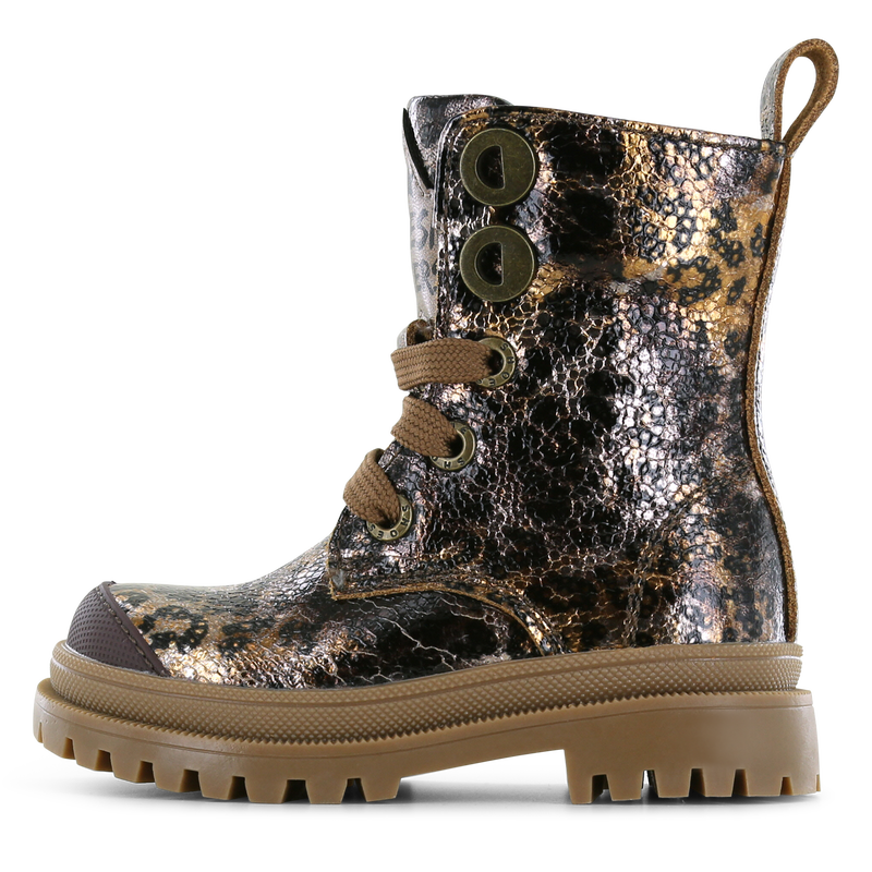 Shoesme metallic-bronzen bikerboot Leer, Metallic | Sale