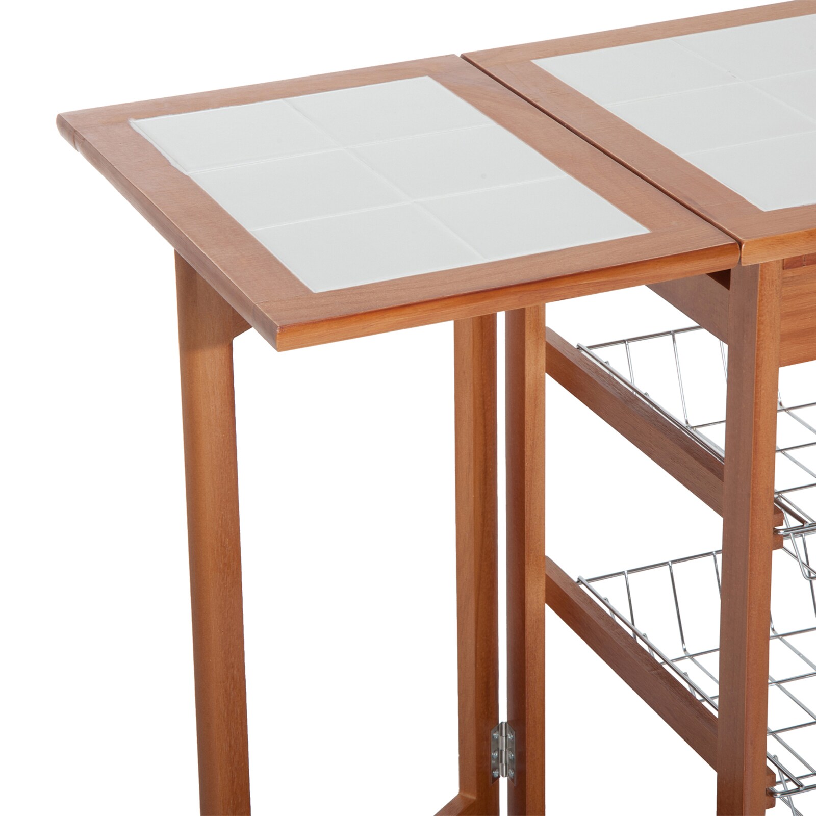 HOMCOM Servierwagen mit Schubladen natur 92 x 37 x 75 cm (LxBxH)