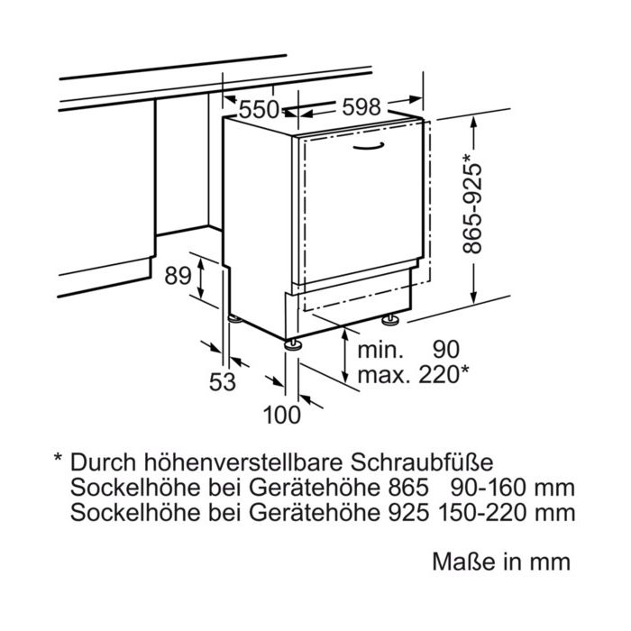Siemens Vollintegrierter Geschirrspüler iQ100 SX614X00AE XXL