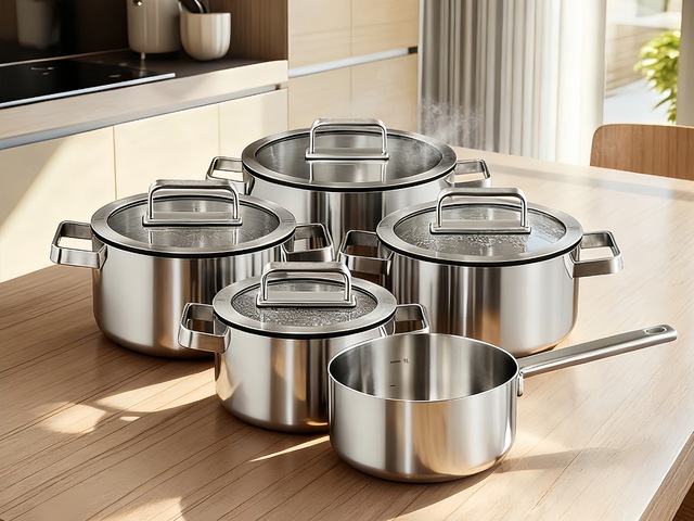 Hanseatic Topf-Set »PREMIUM« Set, Kochtopf 1x 16 cm / 2x 20 cm / 1x 24 cm, Stielkasserolle 16 cm, 9 Stk. tlg. Edelstahl