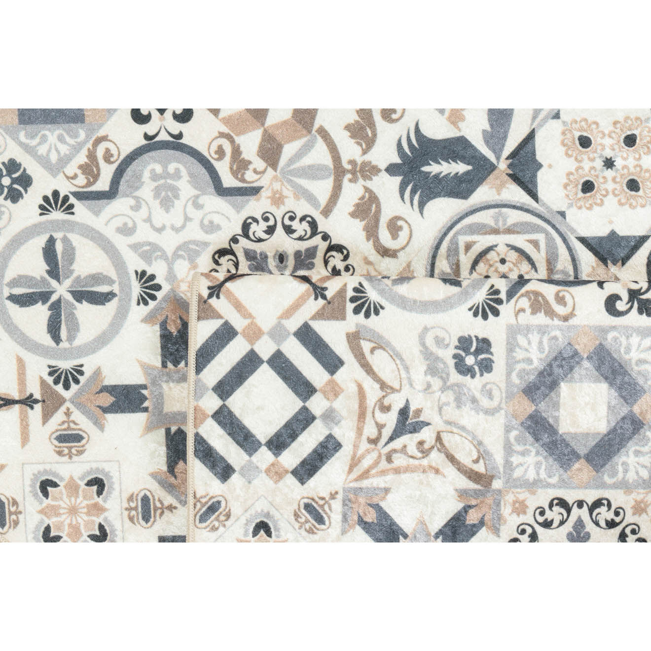 Nazar Rugs Tapis Azulejo 755 marron - 50x100 cm