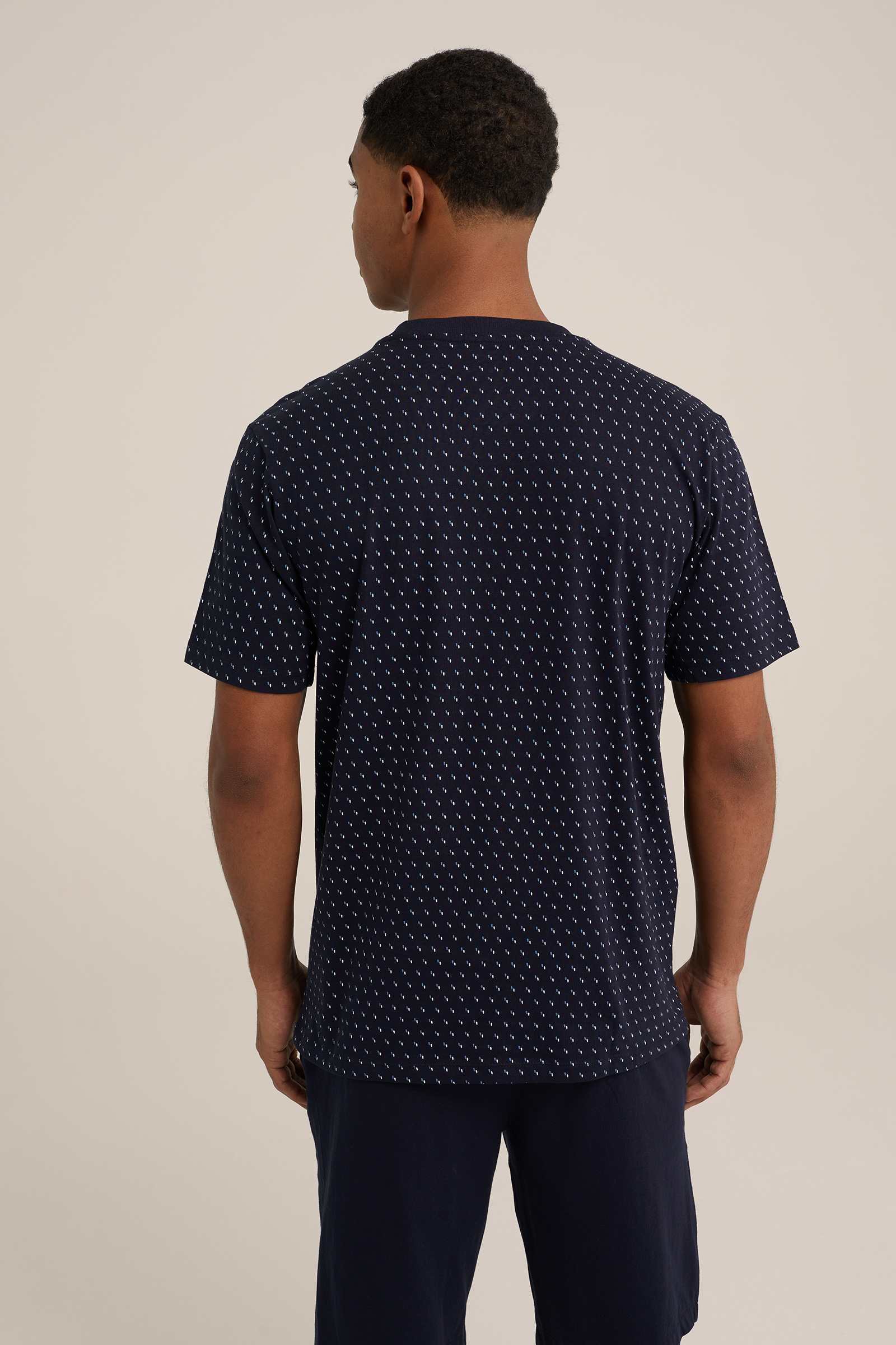 pyjamashirt met dessin WE Fashion Donkerblauw