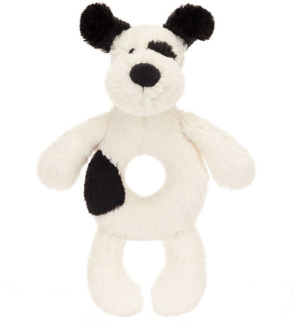 Jellycat Rin Grøngle - 18x8 cm -  Bashful Black & Cream Puppy