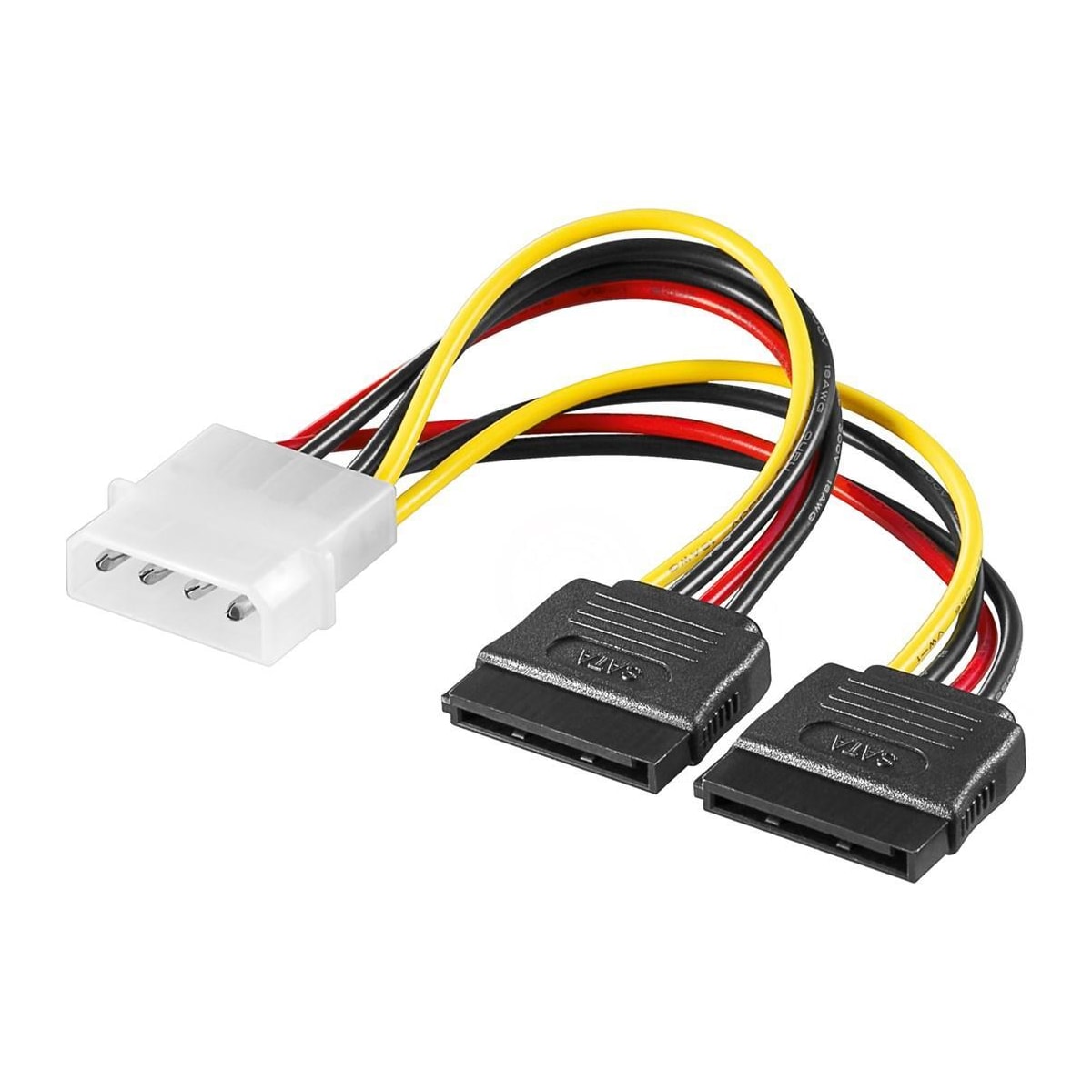Goobay PC Y strømkabel/adapter  5,25 tommer hann til 2x SATA