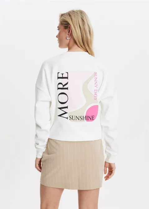 Sweater met print more sun off-white (WIT.O)
