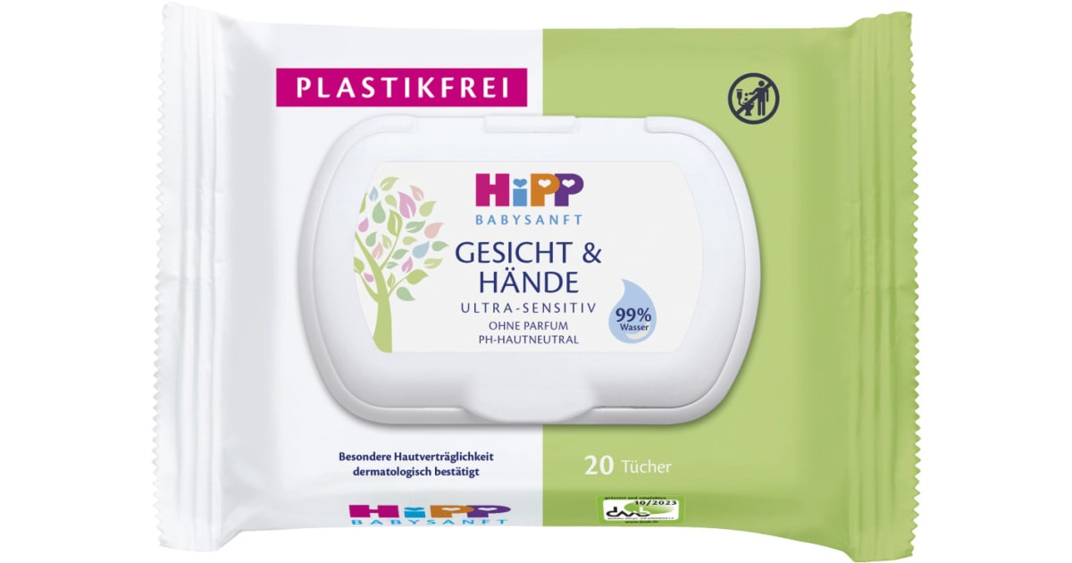 HiPP Babysanft Gesicht & Hände Tücher 20er-Packung