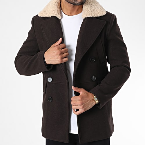 Veste Col Mouton Marron