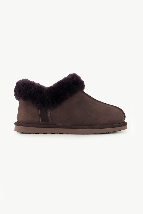Lammfell-Schuh, Veloursleder, Lammfellfutter