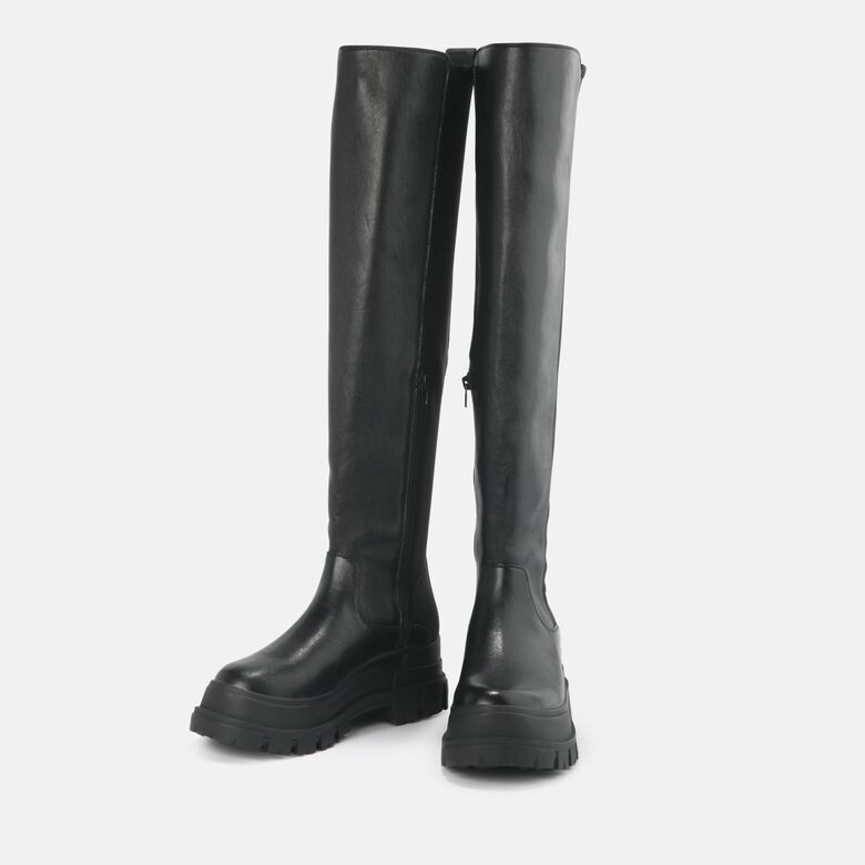 Aspha Over bottes plates véganes, noir