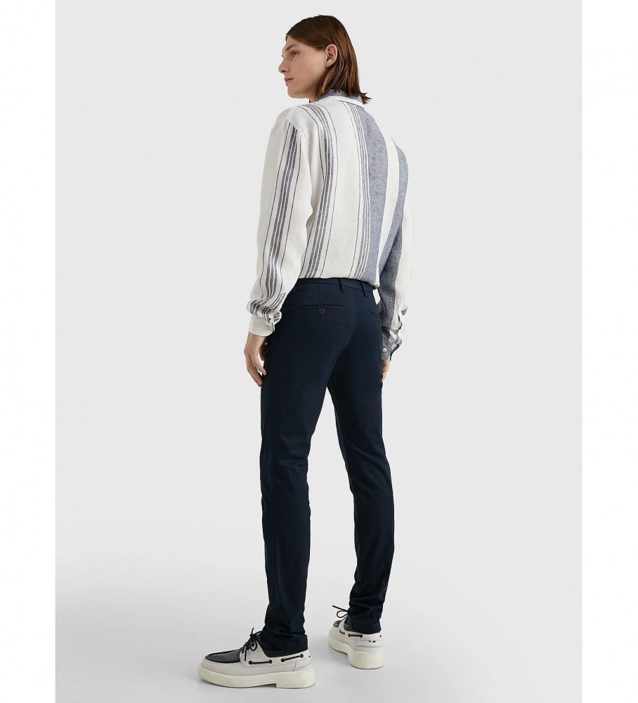 Calça chino Tommy Hilfiger Bleecker em algodão stretch azul-marinho