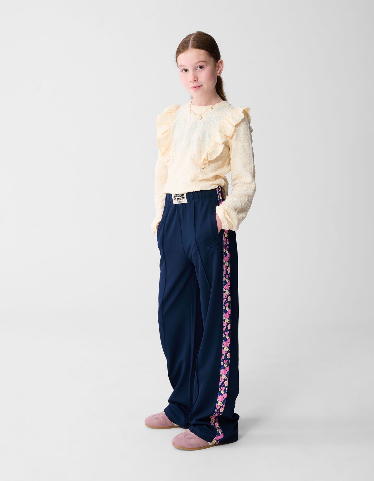 Ruffle Longsleeve Top Gebroken Wit