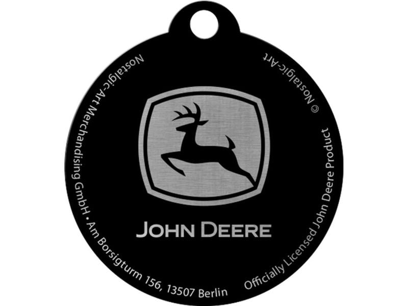 Nostalgic Art Schlüsselanhänger John Deere Ø 4 cm, Grün/Sch Anhänger mit John Deere Logo