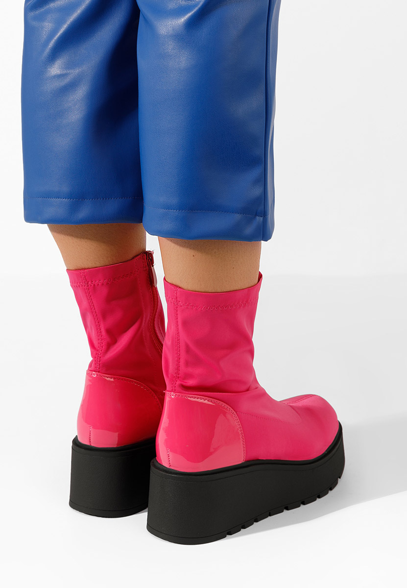 Bottines à plateforme fuchsia Hannah