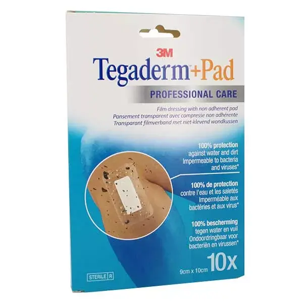 3M Tegaderm + Curativo Estéril Transparente 9 x 10 cm - 10 unidades