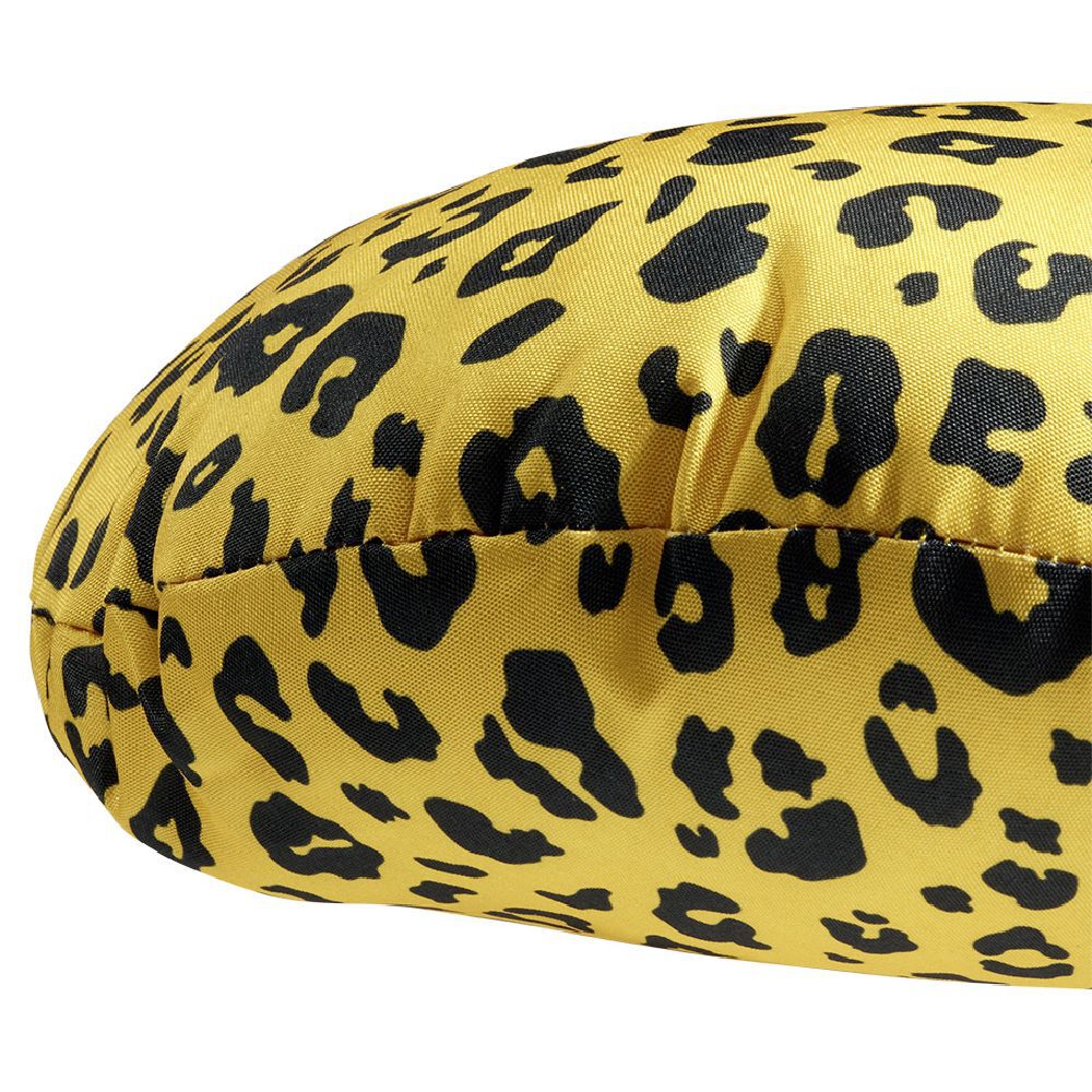 Coussin d'extérieur déperlant motif léopard jaune et noir Ø40cm