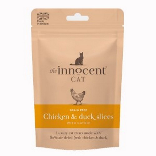Petiscos The Innocent para gatos, sabor frango.