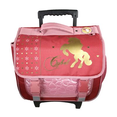 Cartable à roulettes Cybel - 2 compartiments - rose - Bagtrotter