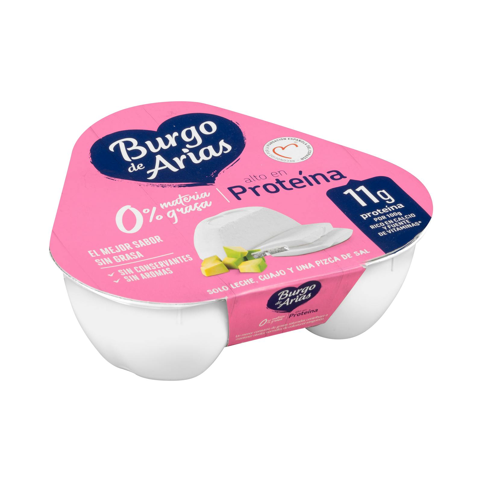Fromage frais au lait de vache Burgo de Arias 0% mg