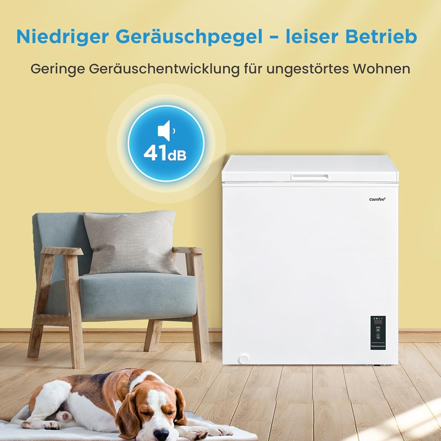Comfee RCC199WH2(E) Gefriertruhe/200 kWh/Jahr/85cm hoch/198L/Hoch effizientes D-förmiges Rohr/Geeignet für verschiedene Einsatzszenarien/Einstellbarer Temperaturregler/Semi Circle Gefrierrohre/Weiß