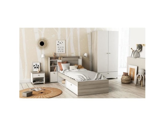DEMEYERE - Lit enfant life 1 personne - 90x190/200 - rangements - décor...