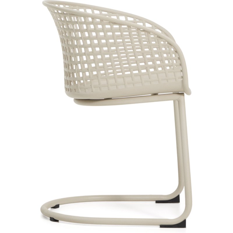 Chaise d’extérieur Tenaro en plastique avec structure en acier beige