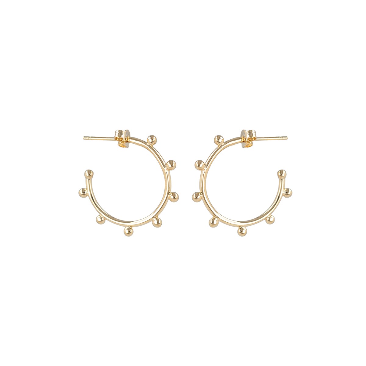 Boucles d'oreille Créole plaqué or avec boule 20mm
