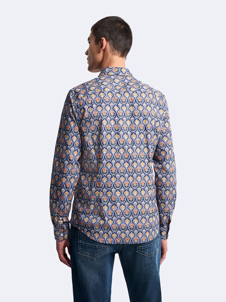 Chemise extra-slim stretch fleurie