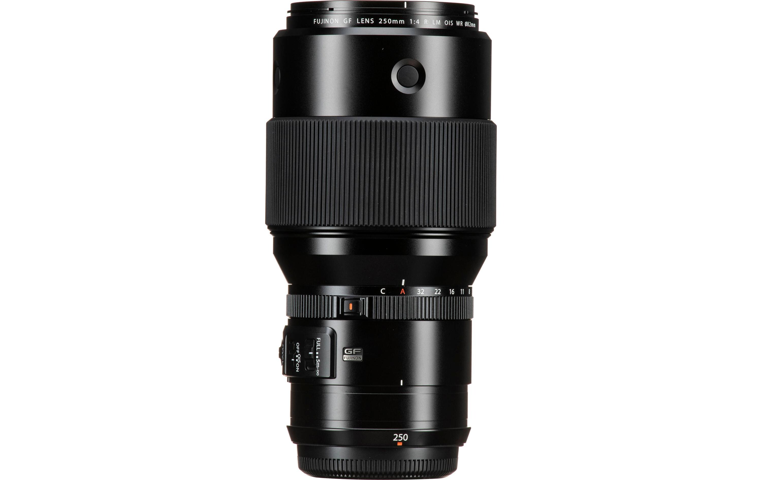Festbrennweite FUJINON GF 250mm F/4 R LM OIS WR – G-Mount<br>Premium-Teleobjektiv für das Fujifilm-G-Bajonett