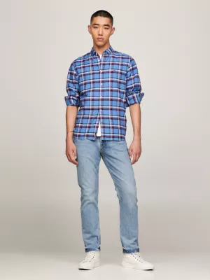 Camisa xadrez listrada global de corte regular