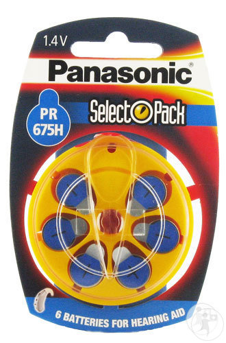 Panasonic Batterie Appareil Oreille PR675h 6 Pièces