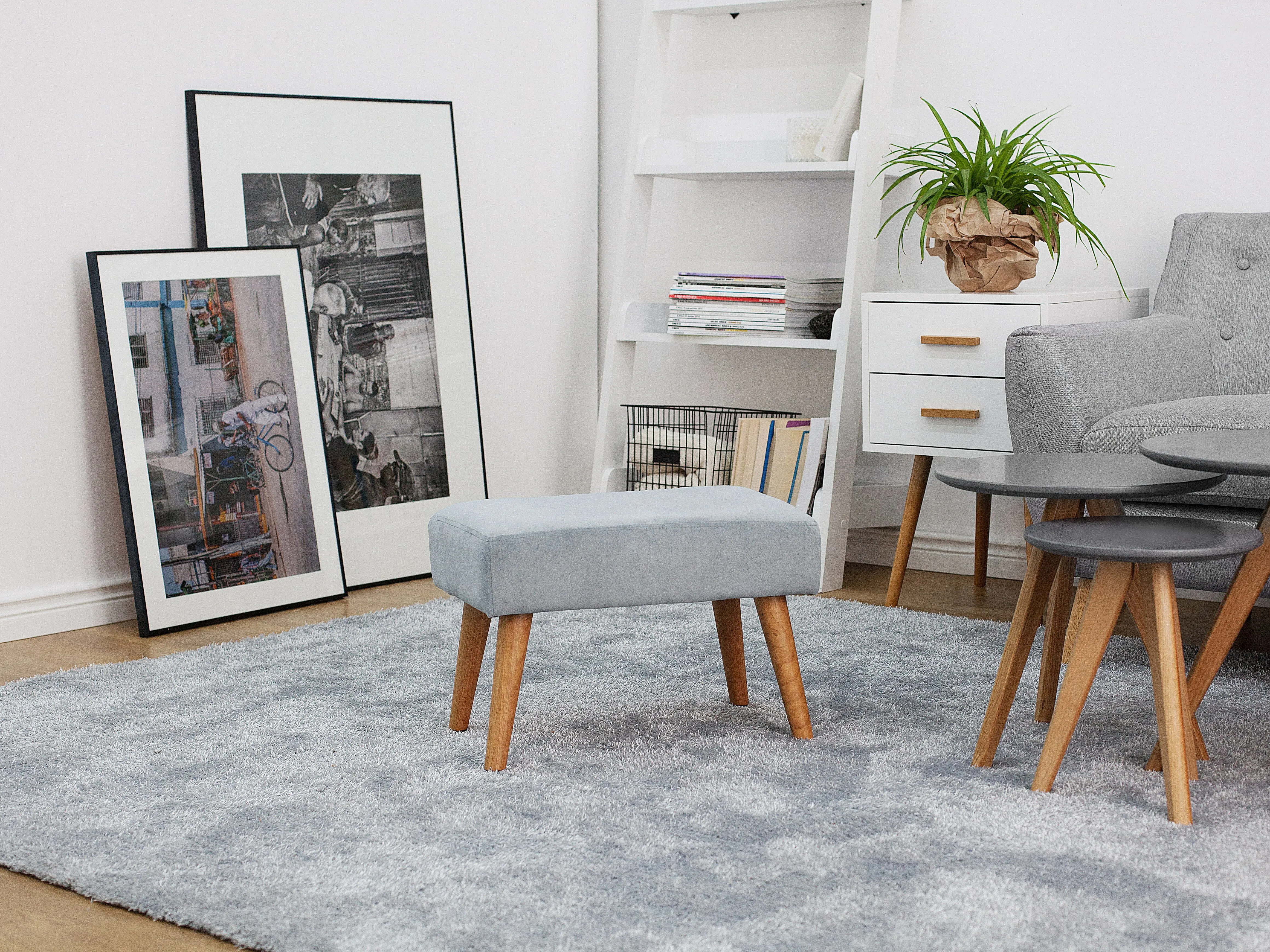 Hocker TAKOMA Fluweel Grijs