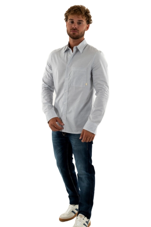 Chemise calvin klein jeans oxford 0fb white china blue stripe