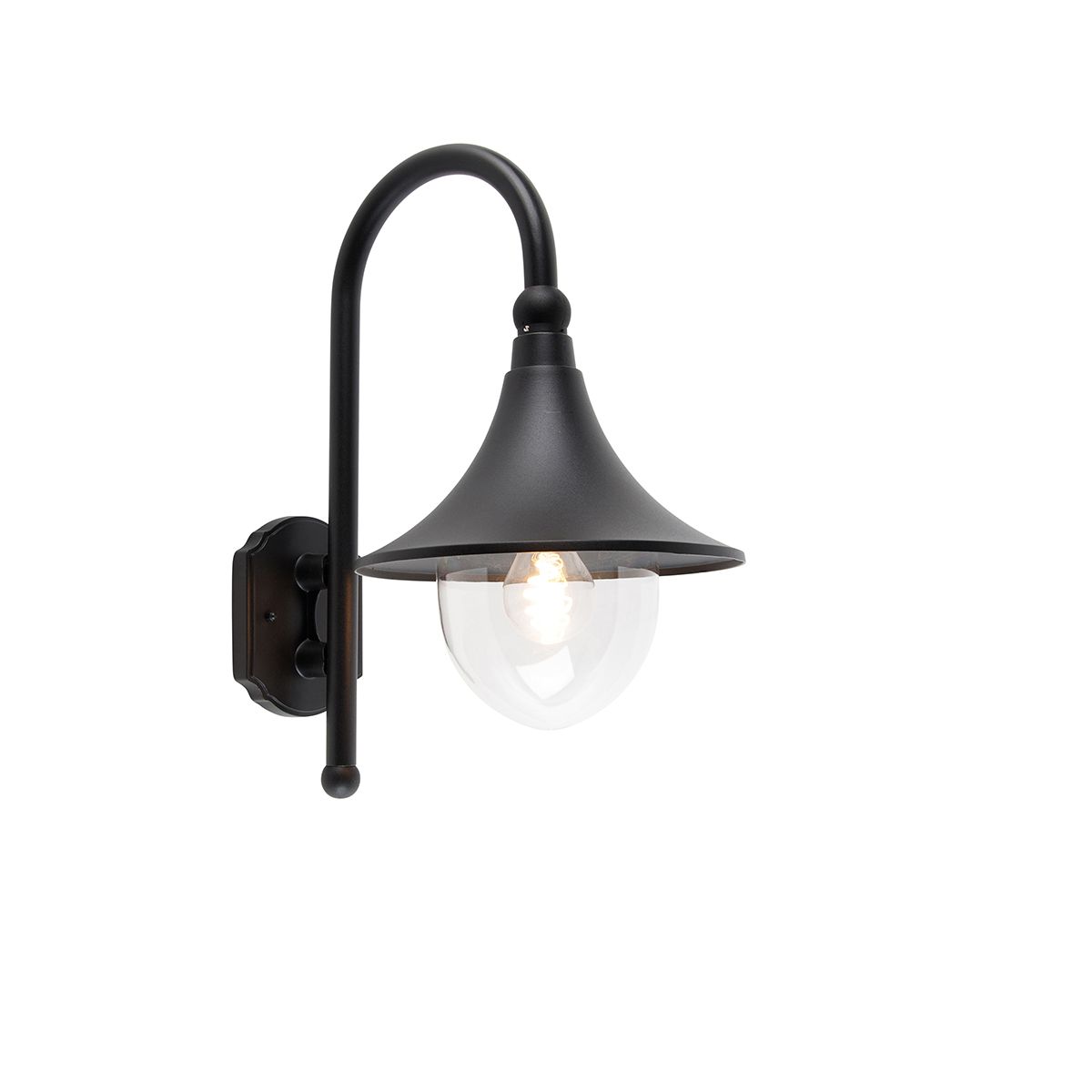 Smart buiten wandlamp zwart IP44 incl. Wifi A60 - Daphne
