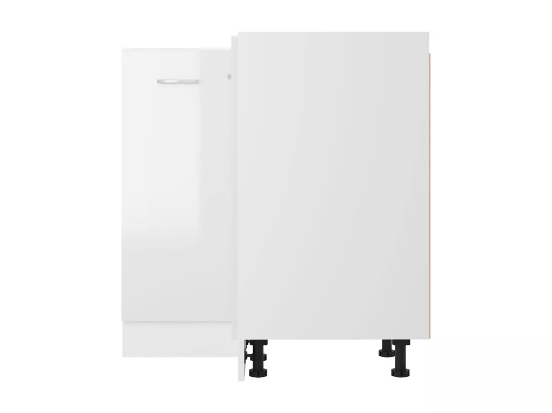 Armoire de plancher d'angle blanc brillant 75,5x75,5x81,5 cm