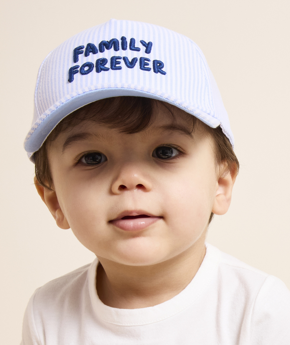 casquette bébé garçon rayé bleu et blanc