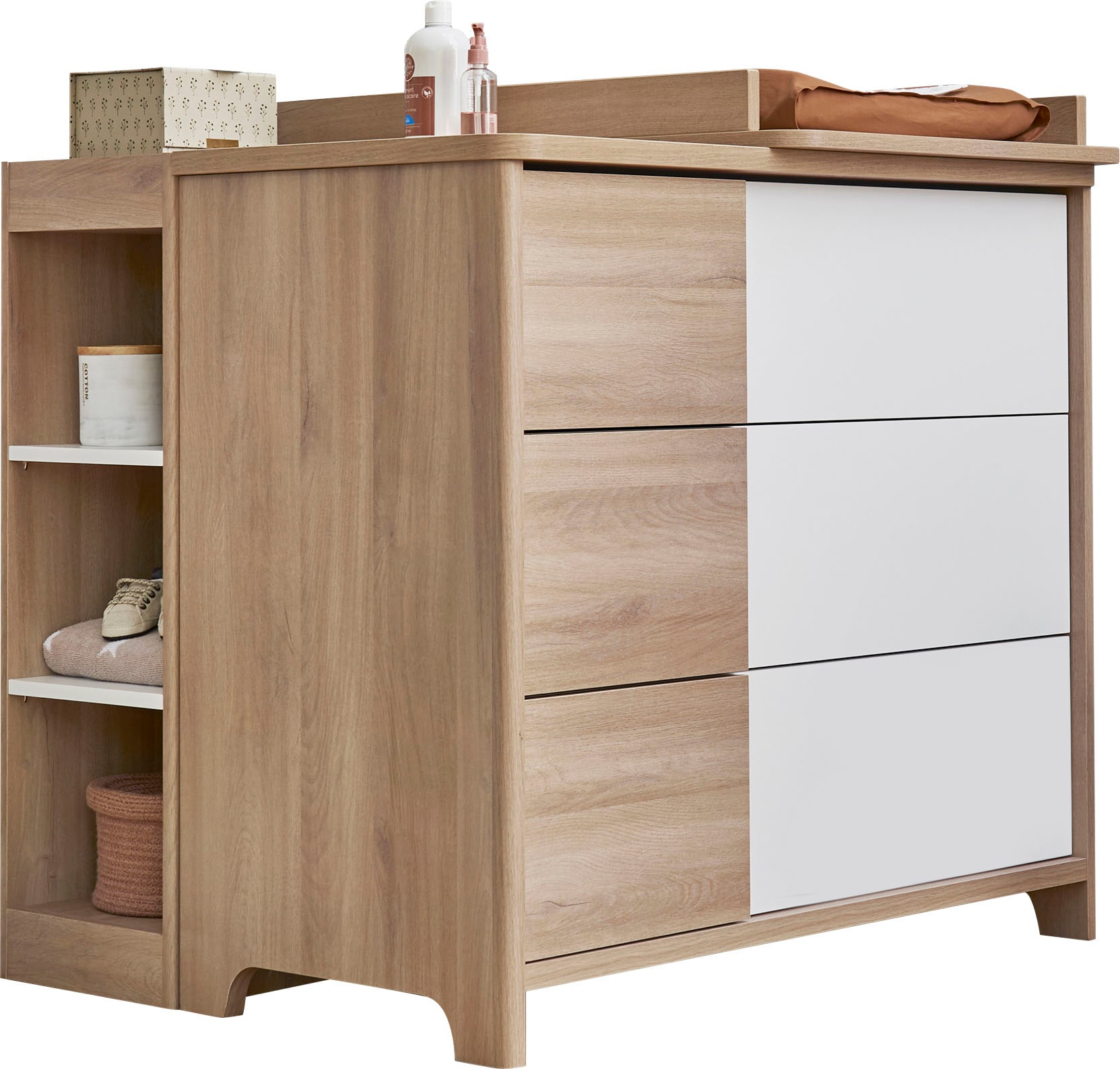 Galipette Babyzimmer-Komplettset »Sasha« Set, Bett, Wickelablage, Kleiderschrank, Kommode und kleines Bücherregal, 5 Stk. tlg.