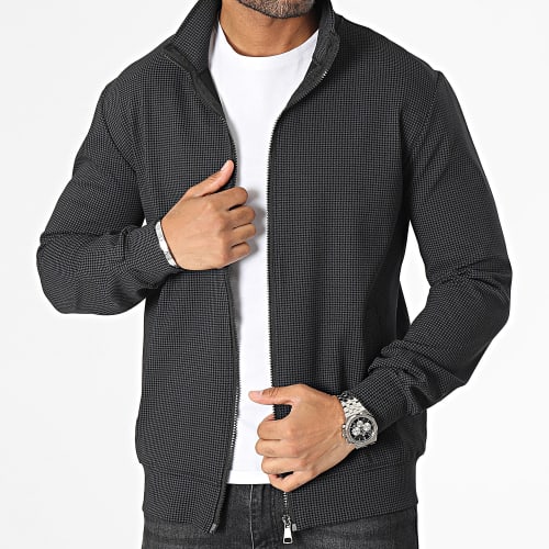 Veste Zippée Gris Anthracite Noir