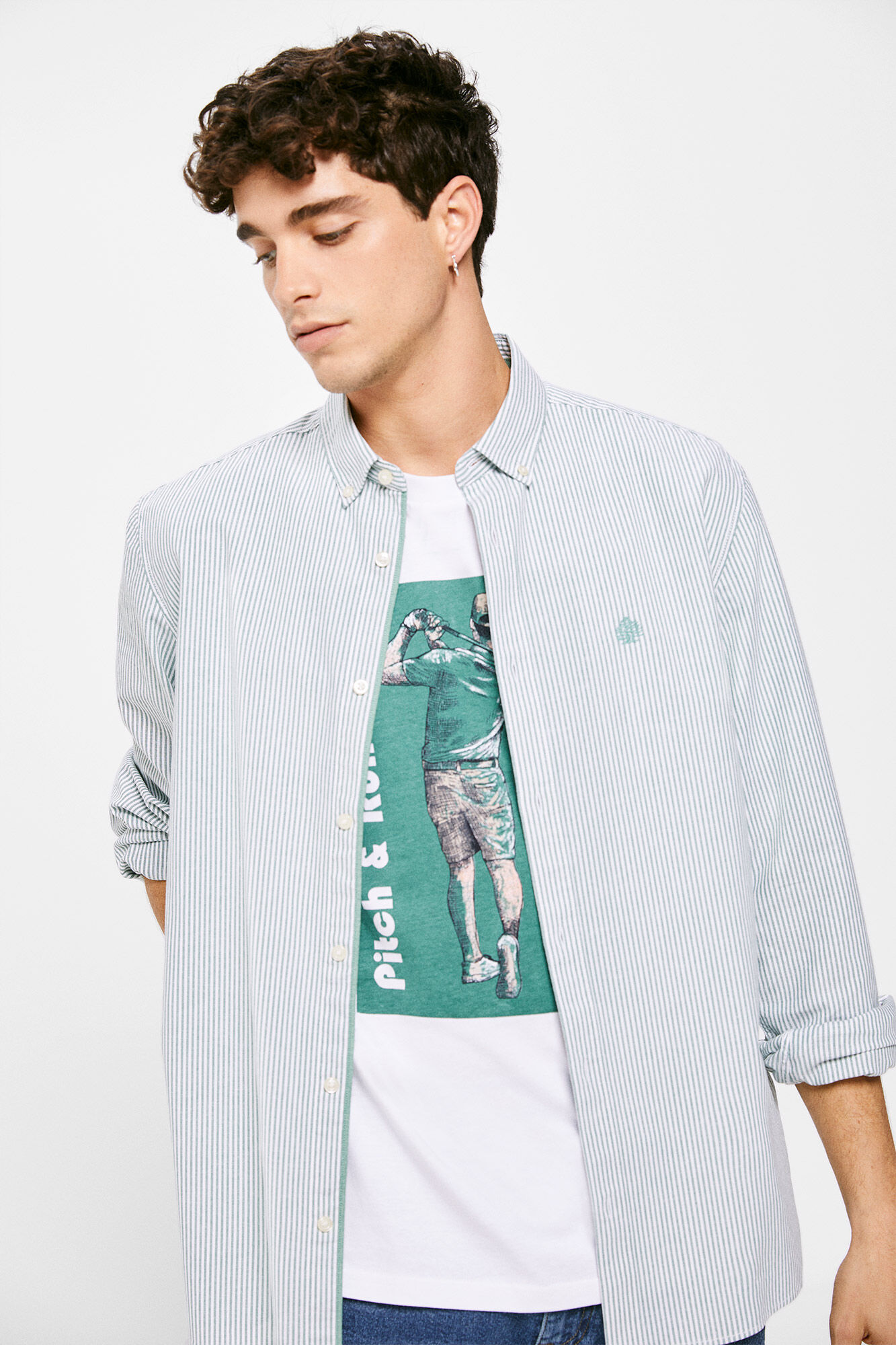 Camisa listrada Pintpoint - verde