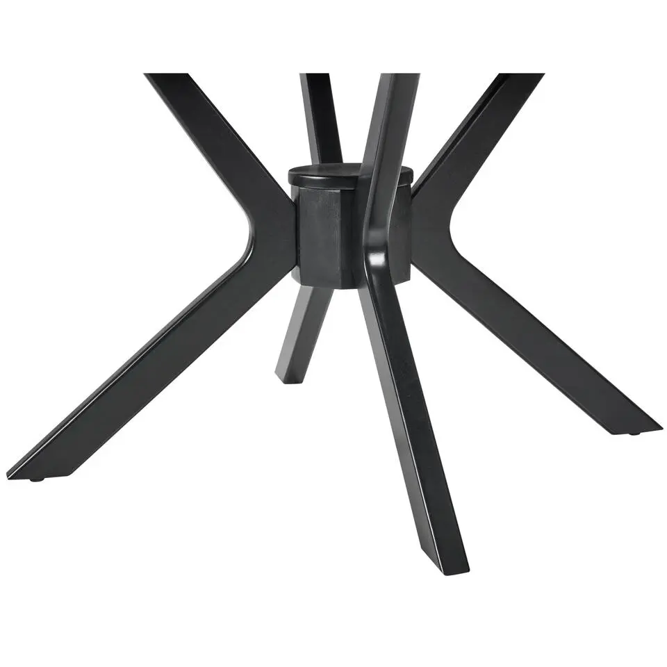 TYMIS - Eettafel - Zwart houtkleur - 110-130x110cm - MDF