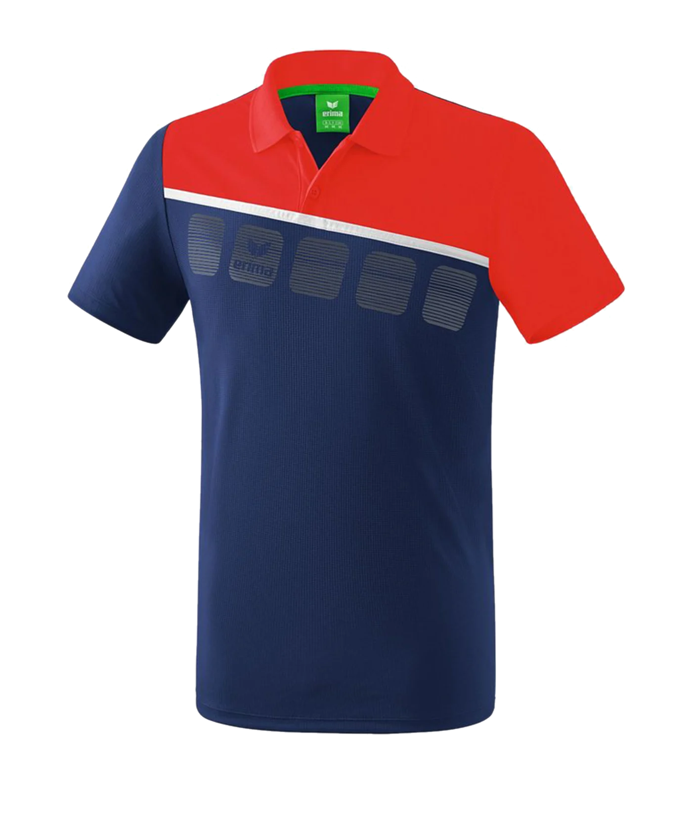 Erima 5-C Poloshirt Blau Rot