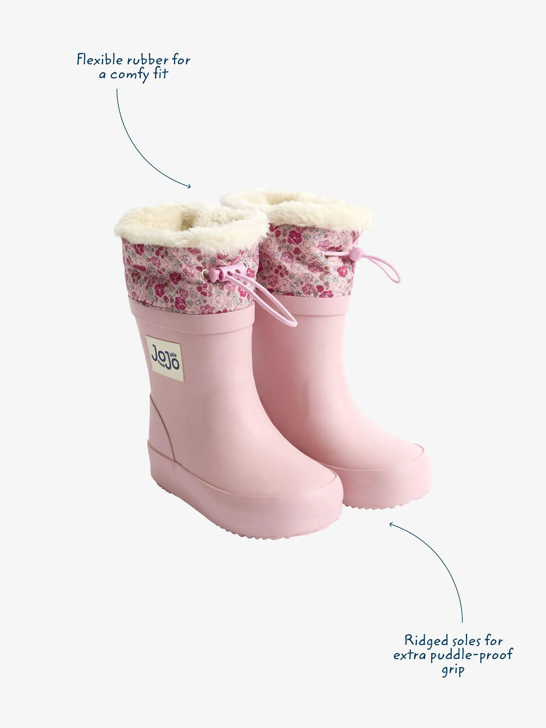 JoJo Maman Bébé Drawstring Cosy Lined Wellies