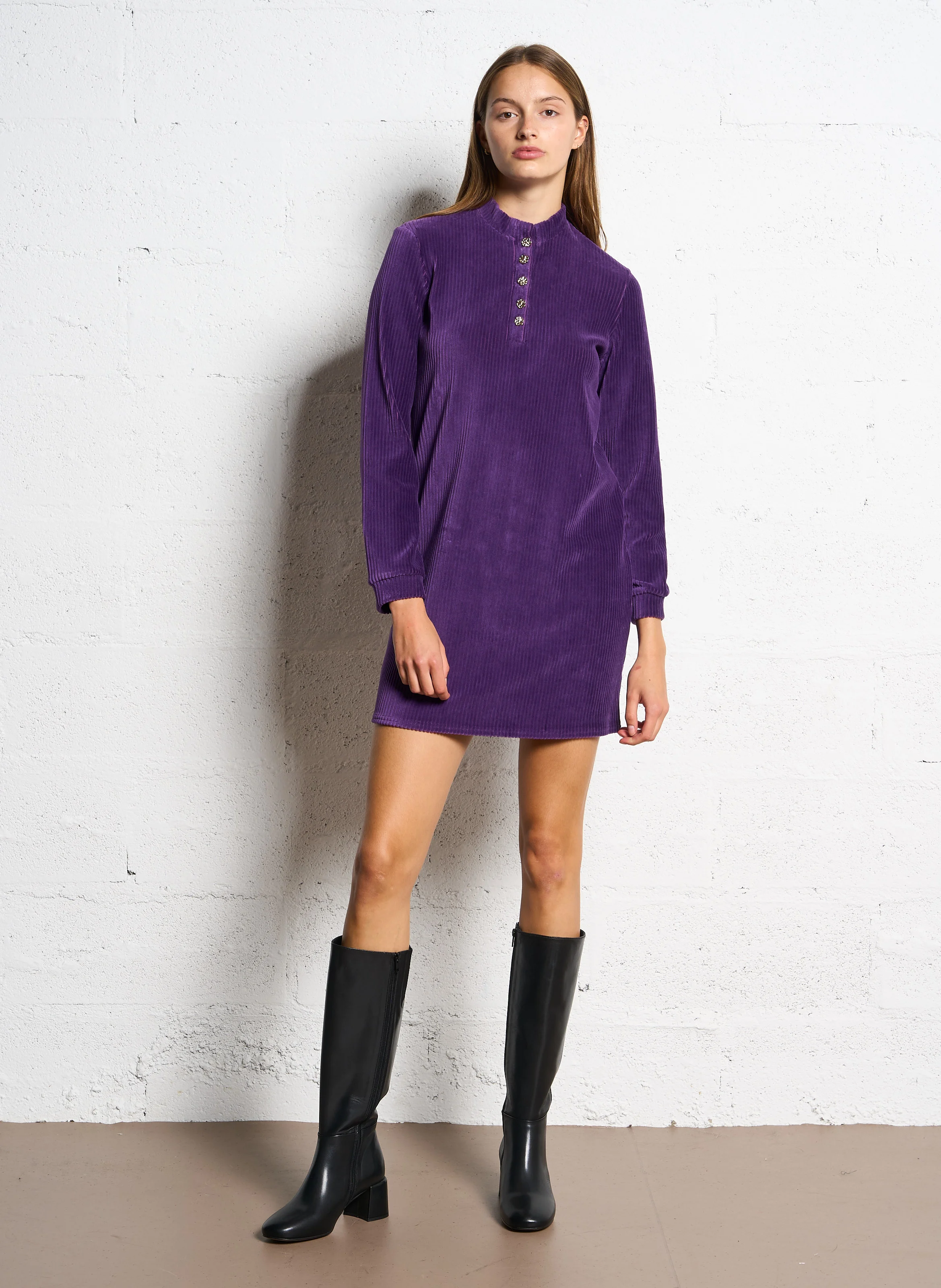 TINA - Bottes en cuir lisse| Noir