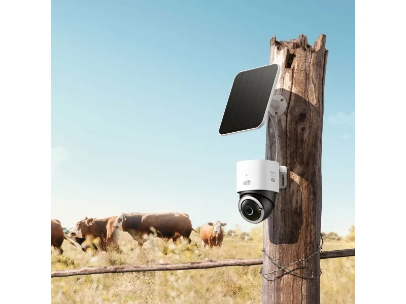 Eufy S330 - Netværksovervågningskamera - panonering / hældningsvinkel - udendørs - støvresistent/vandresistent - farve (Dag/nat) - 4K - audio - trådløs - WiFi - 4G