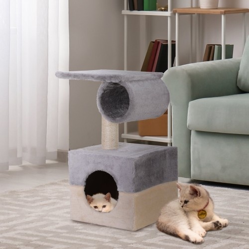 Arranhador para Gatos PawHut, Cinza