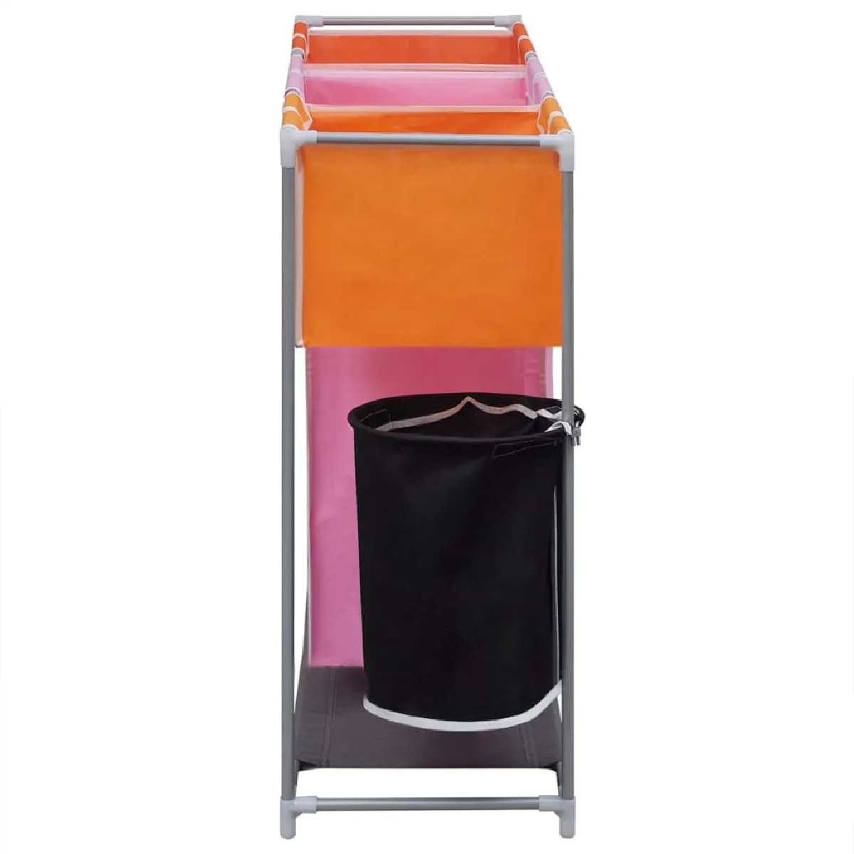 vidaXL Panier à linge 3 sections avec bac