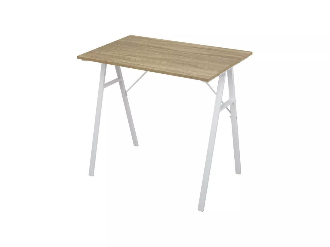 Table d'ordinateur Bureau de jeu Gaming Moderne en Acier Bois beige