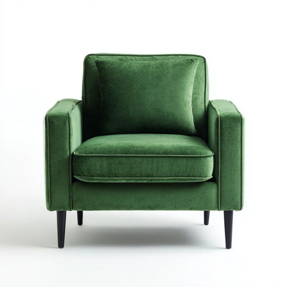 Sessel Samt 85x90x85 cm – Grün – Modernes Design